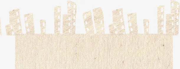 手绘黄色纹理城市免抠