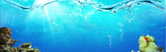 蓝色海底海报背景高清