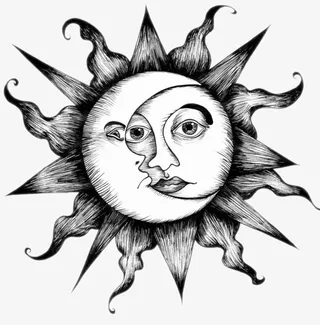 抽象的太阳和月亮素材免抠