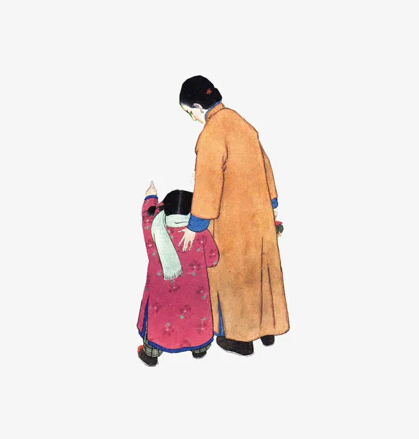 母女国画免抠