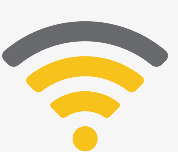 黄灰色手机wifi信号格免抠