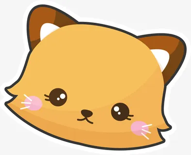 卡通棕色猫咪头像贴纸免抠