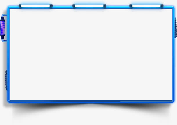 蓝色边框科技感海报免抠