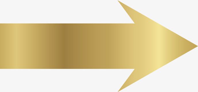 金色立体直箭头矢量素材免抠