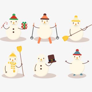 卡通顽皮雪人免抠