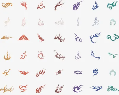 中国风古代火焰图腾纹样免抠