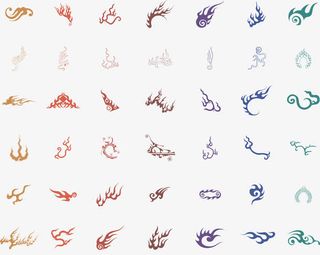 中国风古代火焰图腾纹样免抠