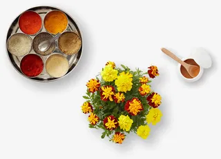 黄色花瓣装饰清新免抠