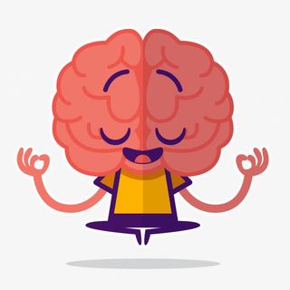 卡通打坐的大脑免抠