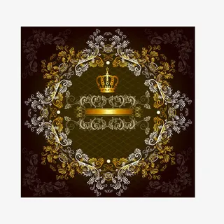 烫金欧式卷纹纸免抠