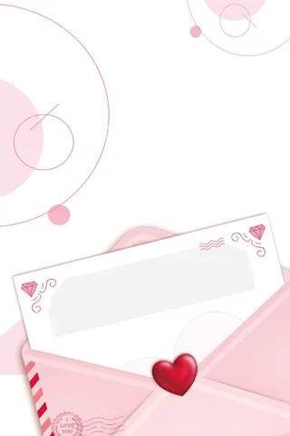 粉色手绘清新女生节信封爱心背景高清