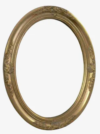 复古椭圆形相框免抠