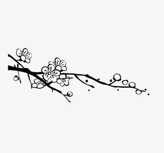 水墨画梅花免抠