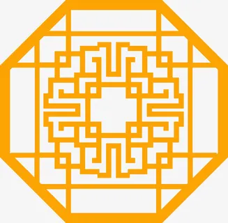 中式窗格边框屏风免抠