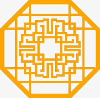 中式窗格边框屏风免抠