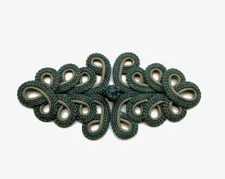 墨绿色盘扣免抠