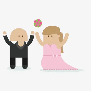 矢量结婚抛绣球免抠