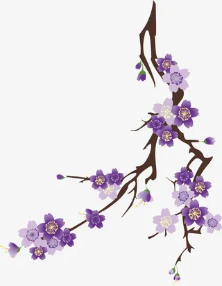 樱花树枝免抠