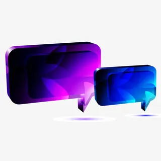 创意幻彩对话框矢量素材免抠