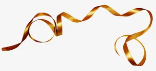 金色丝带png素材免抠