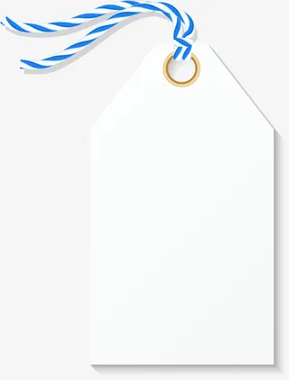 白色简约吊牌免抠