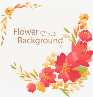 矢量手绘花朵标签免抠