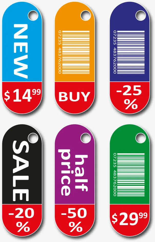 矢量创意促销吊牌免抠