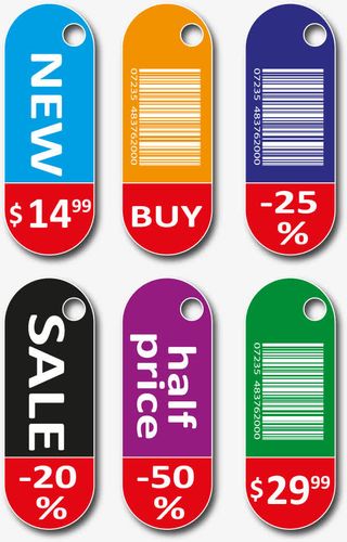 矢量创意促销吊牌免抠