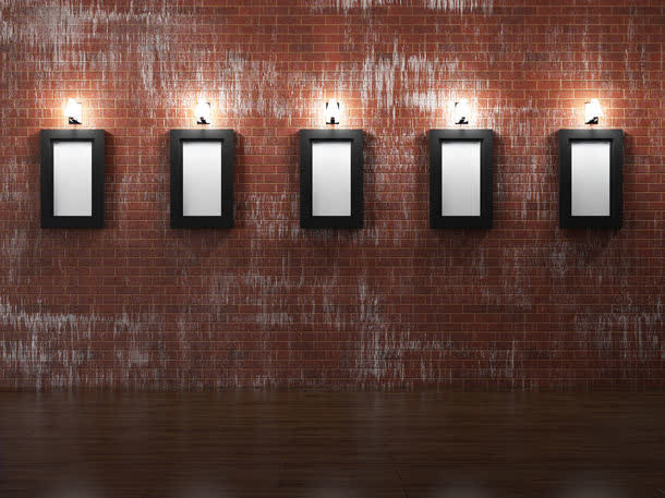 壁灯与装饰画框免抠