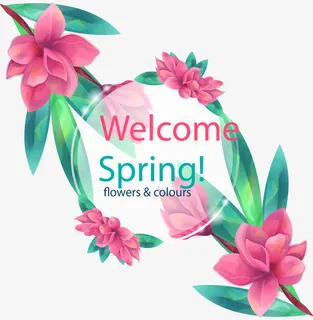 迎接春天的花朵免抠