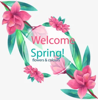 迎接春天的花朵免抠