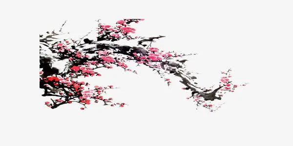 中国风梅花水墨画素材免抠