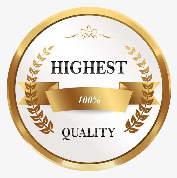 金色闪耀品质标签免抠