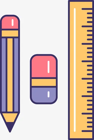 卡通可爱彩色作图工具免抠