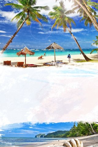 唯美创意夏季海边旅游海报背景高清