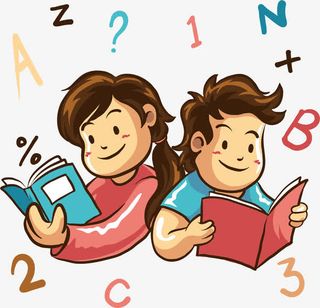 矢量快乐学习的儿童免抠