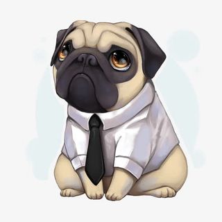 卡通沙皮犬插画免抠