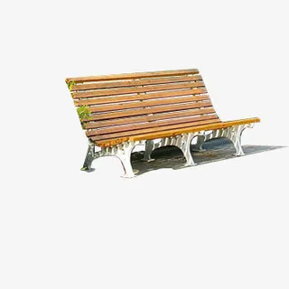 园林实木板凳免抠