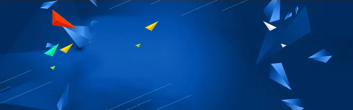 蓝色几何立体三角渐变光束线条banner高清