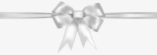 白色丝带蝴蝶结免抠