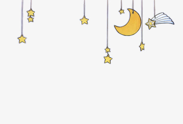 卡通月亮星星背景免抠