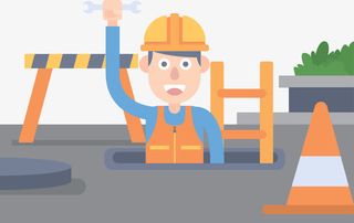 矢量下水道疏通工免抠