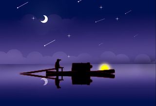 梦幻蓝小夜景高清