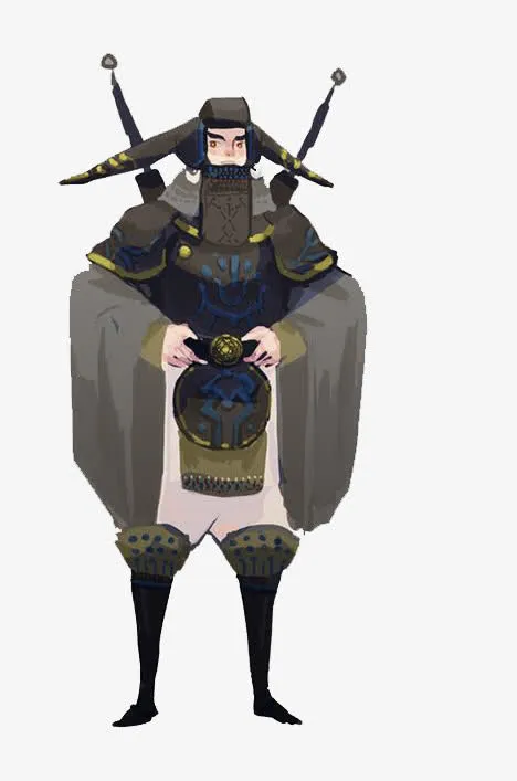游戏人设雷锋帽双刀武士免抠
