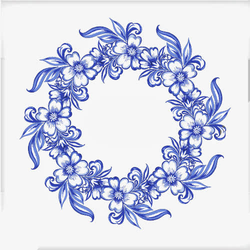 手绘小清新花环免抠