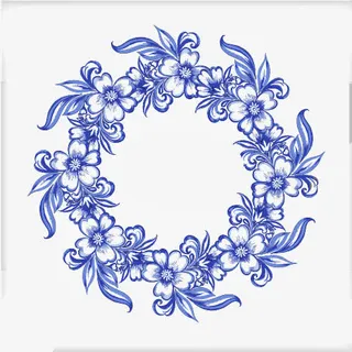 手绘小清新花环免抠