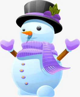 蓝色雪人免抠