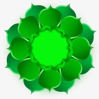 中国传统绿色莲花免抠