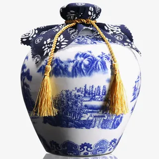 青花瓷酒瓶免抠