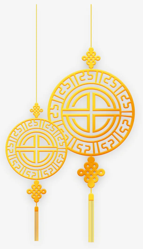 中国结 节日 金色免抠